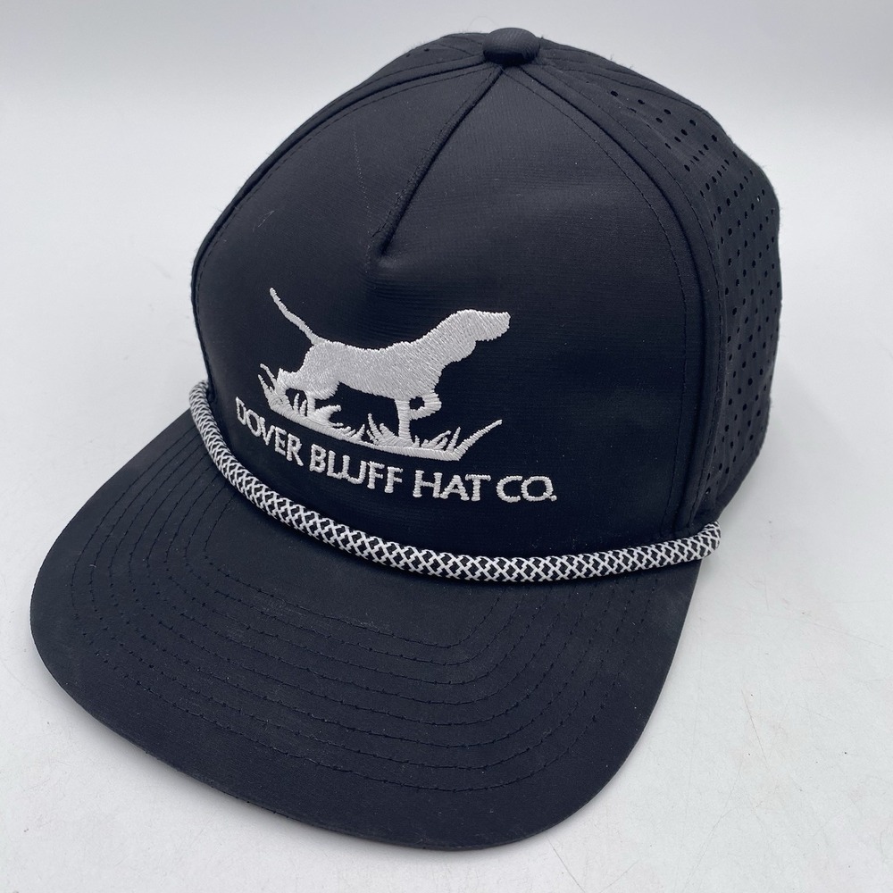 Dover Bluff Hat Co Rope Hat Pointer‎ Dog Black SnapBack Trucker Mesh VGC